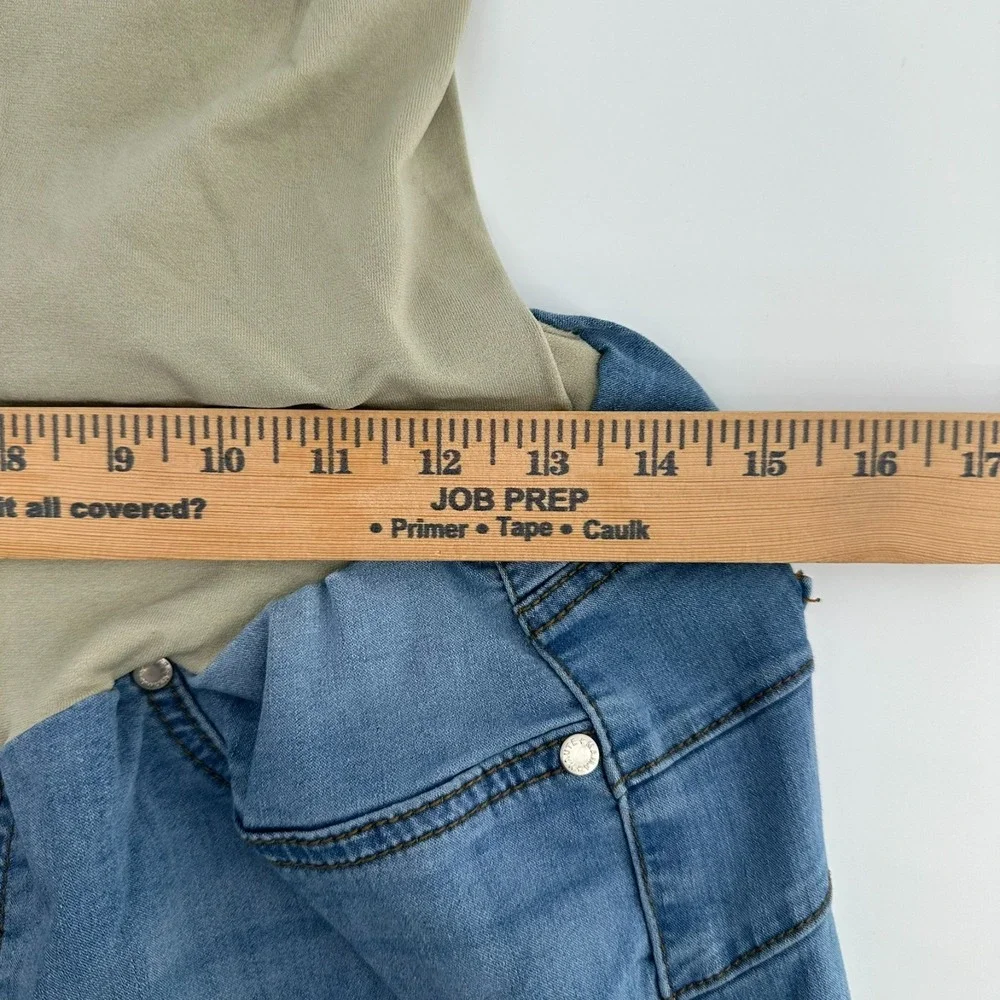 Haute Mama Maternity Jeans Womens XL Blue Denim Ankle Cuff Stretch 5-Pocket